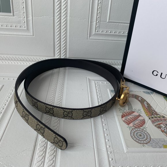 l Gg Marmont Reversible Thin Leather Belt